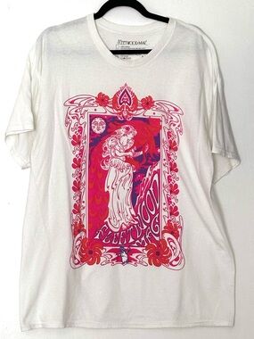 Fleetwood Mac Merch Traffic Art Nouveau Peacock Graphic T-Shirt Size L